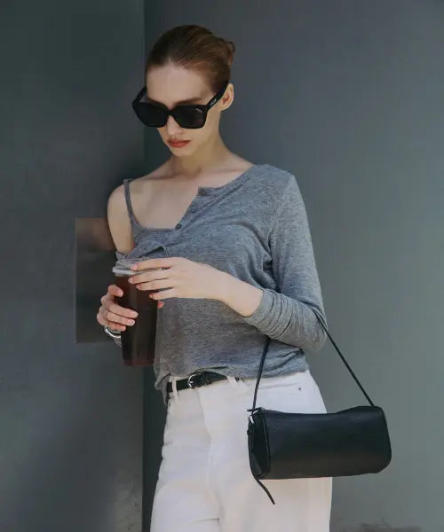 [FHRTANG] OGNI BAG Canvas red / ORE BAG Pebbled black