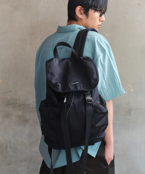 [PIARI] Nylon Utility Cargo Backpack(Black) / 나일론 유틸리티 카고 백팩(블랙)