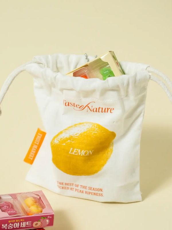 [DAISO] Fruit Market Pouch Lemon / 푸룻마켓 조임형 파우치 레몬