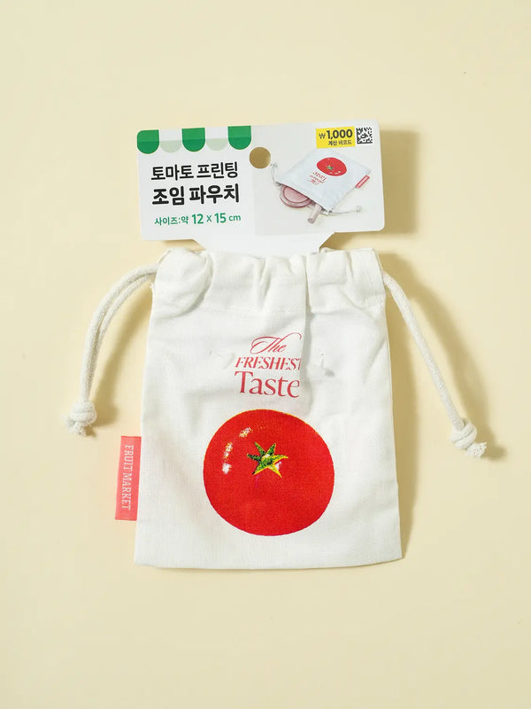 [DAISO] Fruit Market Gathering Pouch Tomato / 푸룻마켓 조임형 파우치 토마토