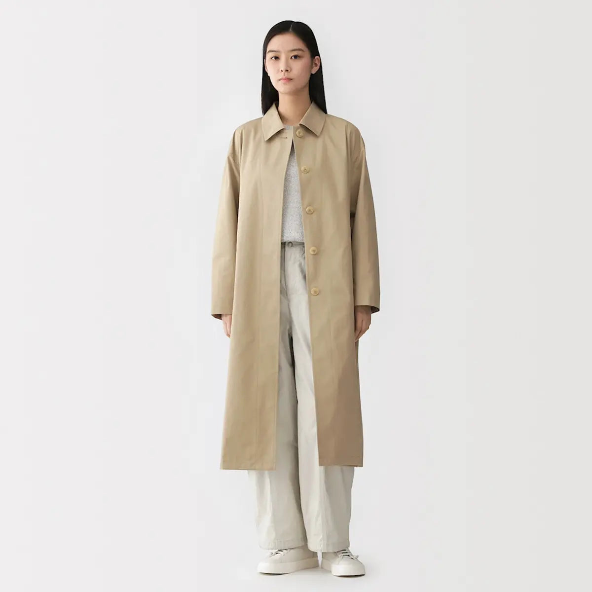 [MUJI] High-Density Cotton Single-Breasted Coat / 고밀도 코튼 싱글 브레스트 코트