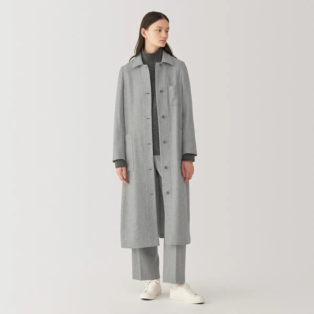 [MUJI] Wool Blend Long Coat / 울 혼방 롱 코트
