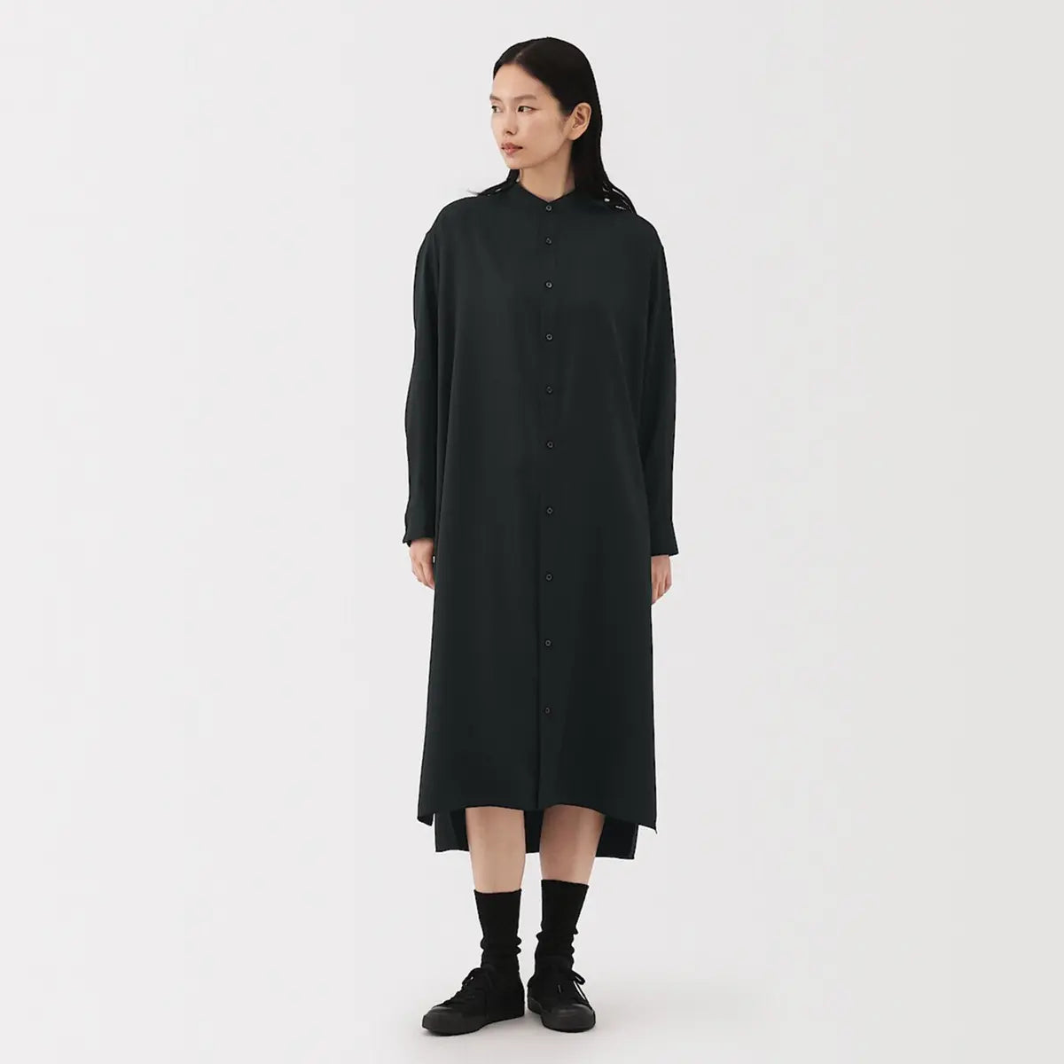 [MUJI] Relaxed Fit Shirt Dress Made with Plant-Based Materials / 식물 유래 소재를 사용한 릴랙스 핏 셔츠 원피스