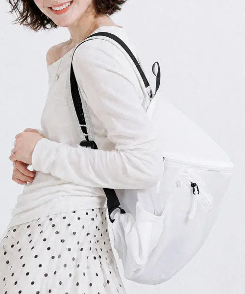 [VIAMONOH] [SET] Featherlight Ripstop Lightweight Packable Backpack 15L + Inner Bag  (White) / [SET] 패더라이트 립스탑 경량 패커블 백팩 15L+이너백 (화이트)