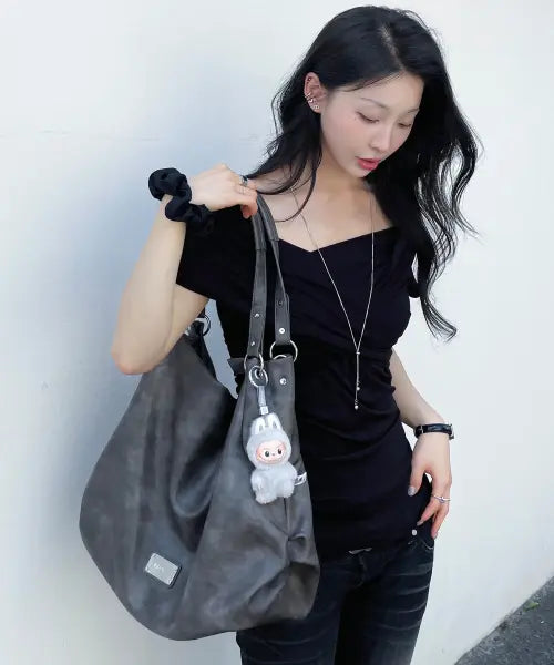 [PAONS] SOFT FORM SHOULDER BAG STONE GRAY / 소프트 폼 숄더백 스톤그레이