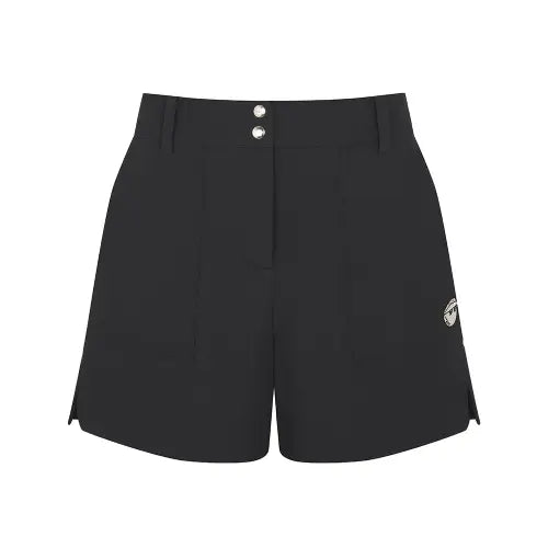 [MALBON GOLF] WOVEN HALF PANTS / 에센셜 밴드 하프 팬츠 BLACK (WOMAN)