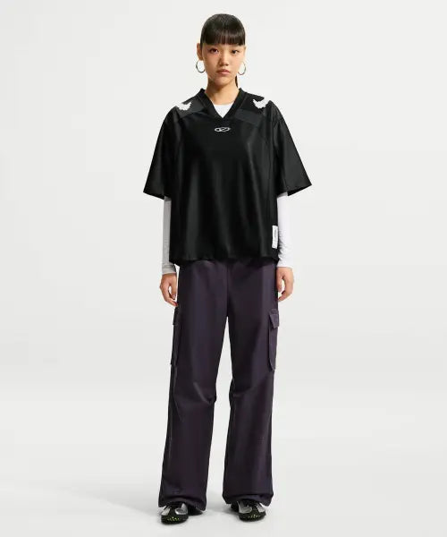[NIKE] W NK STREET GFX JERSEY - BLACK/BLACK/BLACK/(WHITE) / 스포츠웨어 오버사이즈 저지 W - 블랙:화이트 / IQ6138-010