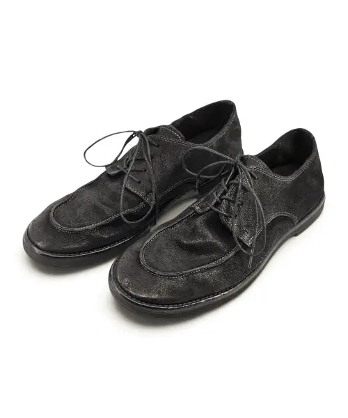 [YASE] [EXTRALIGHT] Depth U-Tip Wax Horsehide Suede Derby Black / [EXTRALIGHT] 뎁스 U팁 왁스 홀스하이드 스웨이드 더비 블랙