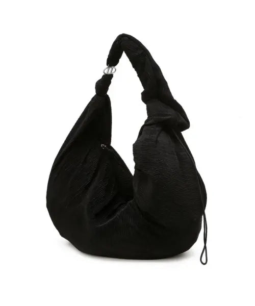 [ATHE VANESSABRUNO] PLI 2-Way Pleats Shoulder Bag / [PLI] 블랙 플리츠 플리 2-WAY 숄더백 겸 크로스백 L AABA6E831BK