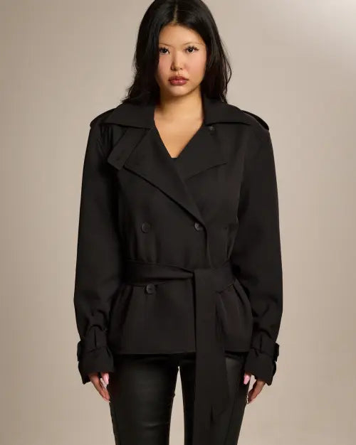 [COOLSIS] CS CLASSIC TRENCH JACKET-026 (BLACK)