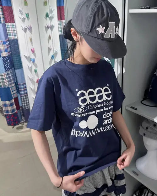 [AEAE] WEB LOGO T-SHIRTS [NAVY]