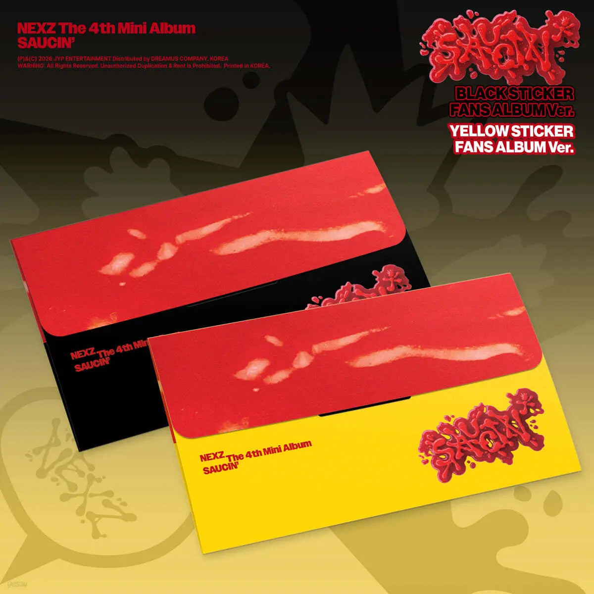 [Nexgzi] NEXZ 4th Mini Album: SAUCIN' (Sticker Fans Album Ver.) [2 Type Set] / NEXZ (넥스지) - 미니앨범 4집 : SAUCIN’ [STICKER FANS ALBUM Ver.][2종 SET]