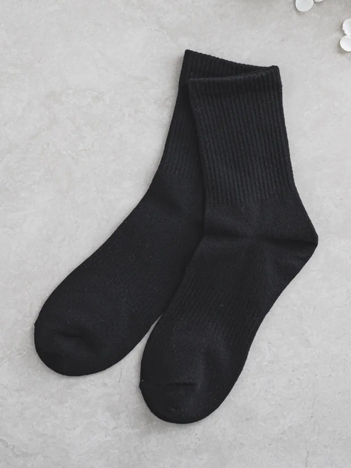 [Monfoot] Monfoot Women's Ribbed Mid-Calf Socks - Black / 몬풋 여성 골지 중목 양말 블랙