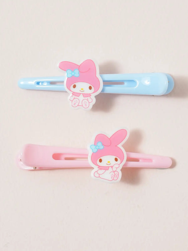 [DAISO] My Melody Acrylic Hair Claw Clips (2 Pack) / 마이멜로디 아크릴 헤어 집게핀 2개입