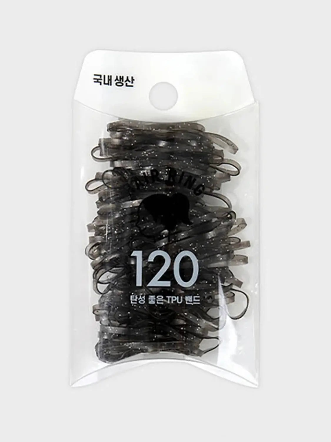 [DAISO] Sparkling Black TPU Bands (120 pcs) / 반짝이 블랙 TPU 밴드 120개입