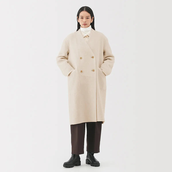 [MUJI] Cashmere Blend Double-Breasted Coat / 캐시미어 혼방 더블 브레스트 코트