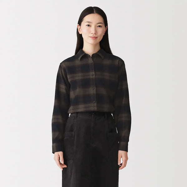 [MUJI] Reversible Brushed Flannel Long Sleeve Shirt / 양면 기모 플란넬 긴소매 셔츠
