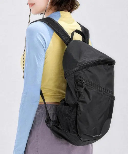 [VIAMONOH] [SET] Featherlight Ripstop Lightweight Packable Backpack 15L + Inner Bag (Black) / [SET] 패더라이트 립스탑 경량 패커블 백팩 15L+이너백 (블랙)