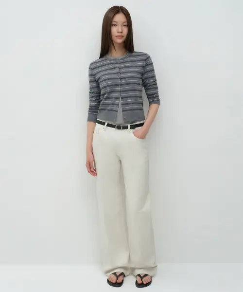 [MUSINSA STANDARD WOMAN] Women's Essential Loose Straight Denim Pants [Cream] / 우먼즈 에센셜 루즈 스트레이트 데님 팬츠 [크림]