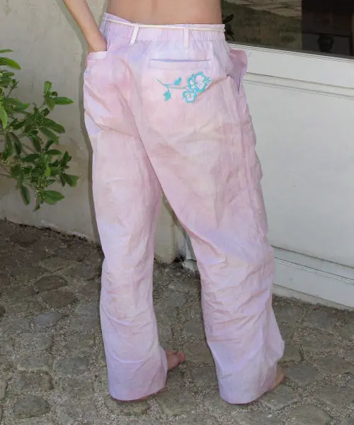 [CENTAUR.KR] TIE-DYE NYLON BANDING PANTS_LIGHT PINK