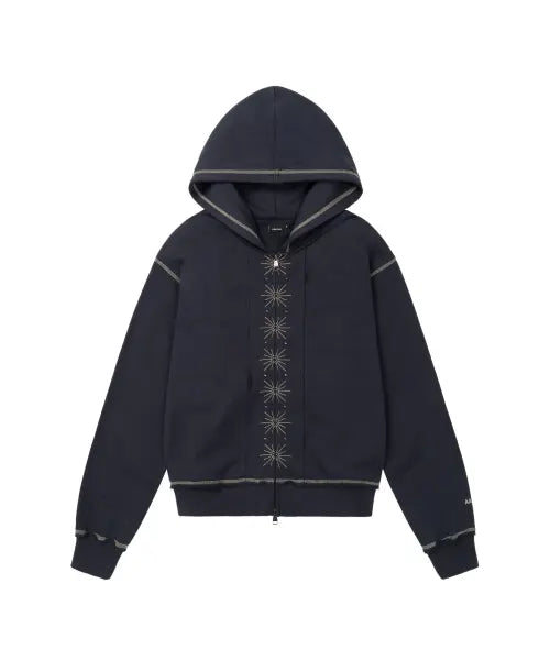 [AAKAM] Starburst Zip-Up Hoodie (Navy)