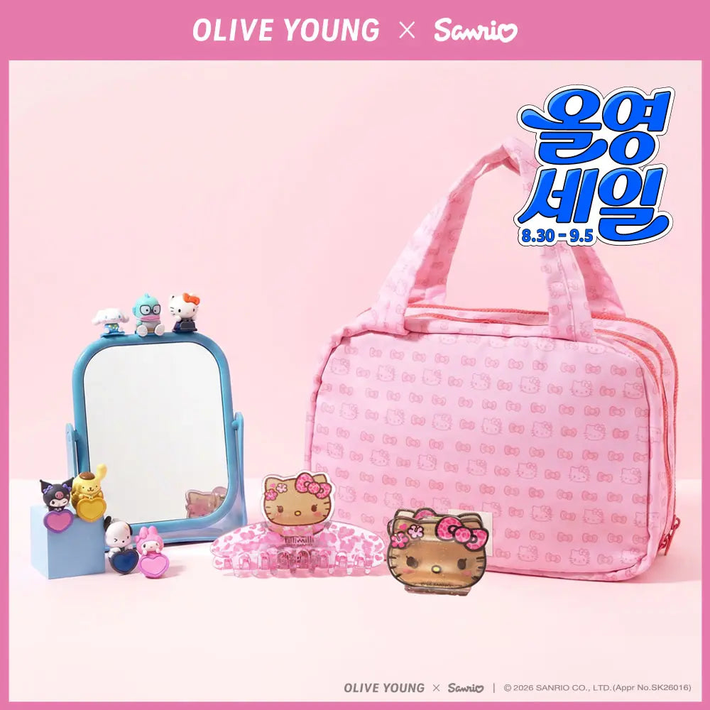 [Fillimilli] Fillimilli Sanrio Characters Goods Set (4 Types: Hair Clip/Pouch/Adhesive Figure) / 필리밀리 산리오캐릭터즈 잡화류 4종 모음 (집게핀/파우치/부착형 피규어)