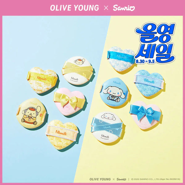 [Fillimilli] Philimili Cushion Pang Pang Puff 5P [Sanrio Characters Cinnamoroll/Pom Pom Purin] / 필리밀리 쿠션 팡팡퍼프 5P [산리오캐릭터즈 시나모롤/폼폼푸린]