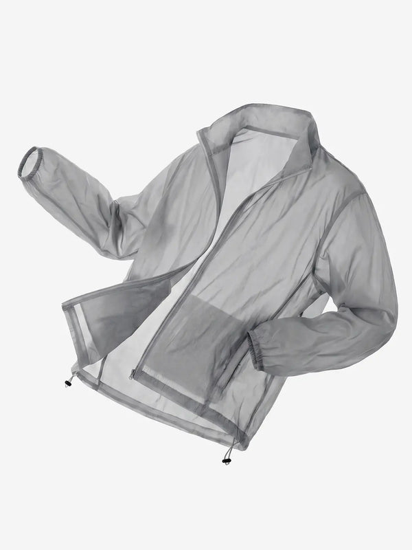 [DAISO] Nylon Lightweight Zip-Up Windbreaker M - Light Grey / 나일론경량집업바람막이 M 라이트그레이