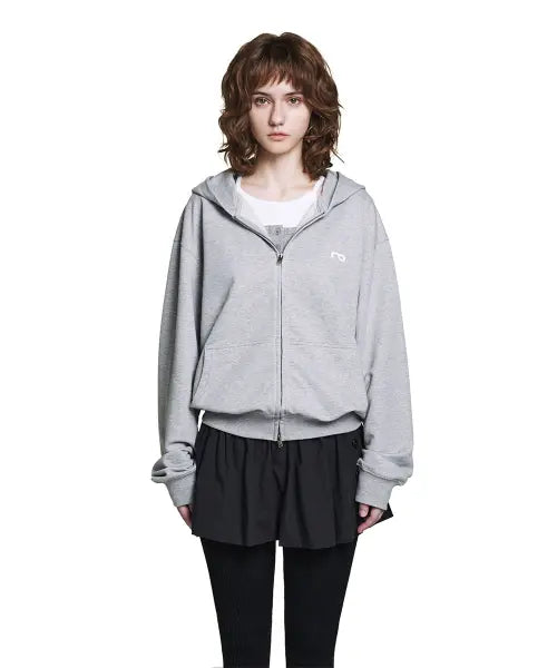 [ROUGHTYPE] Low Logo Hooded Zip-Up - Gray