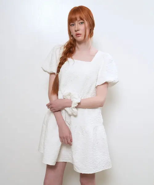[GENERALIDEA] woman wrinkle volume puff one-piece [white] / 링클 볼륨 퍼프 원피스 [WHITE] / WBE2L15503