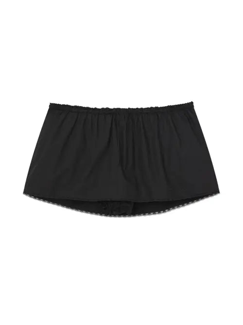 [GLOWNY] G CLASSIC LACE-UP MINI SKIRT (BLACK)