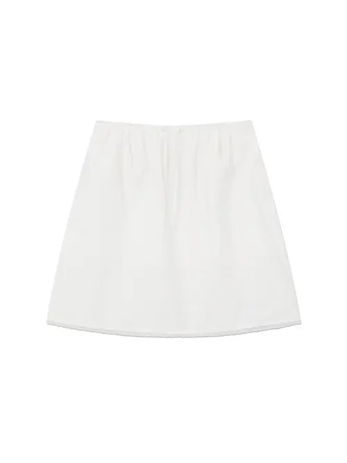 [GLOWNY] G CLASSIC LACE-UP MIDI SKIRT (WHITE)