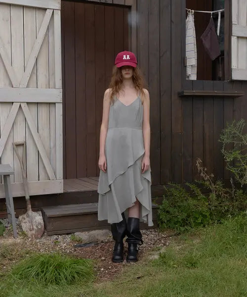 [APPAREL ARCHIVE] Tua layered long dress - Mocha gray