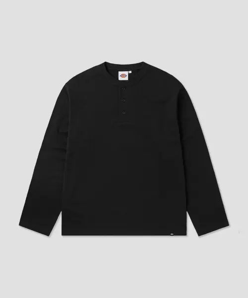 [DICKIES] Basic Henley Neck Long Sleeve Black / 베이직 헨리넥 롱슬리브 Black