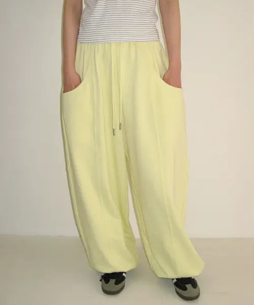 [RONRON] MINI HEART BALLOON JOGGER PANTS LEMON