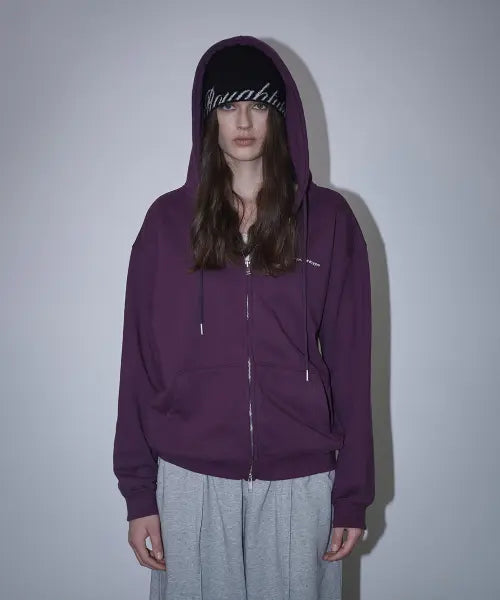 [ROUGHTYPE] roughtype Signature Over Fit Hood Zip-up - Deep purple