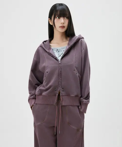 [MIXXO] Washed Hoodie Zip-Up_MIWJMG416C / 워시드 후드집업_MIWJMG416C