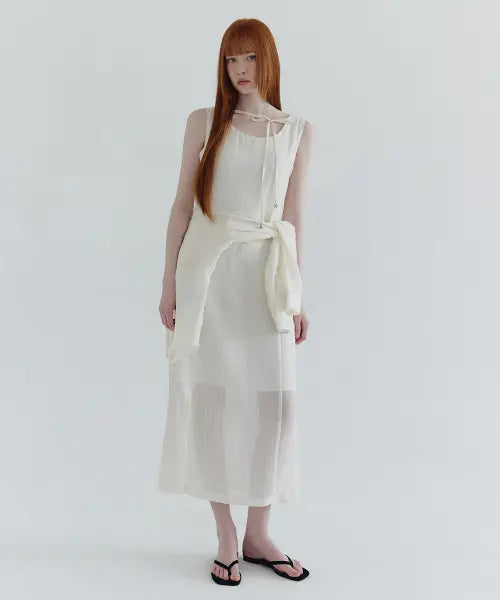 [MICANE] Via Stripe Dress-Shirt Set Up / 비아 스트라이프 드레스-셔츠 셋업