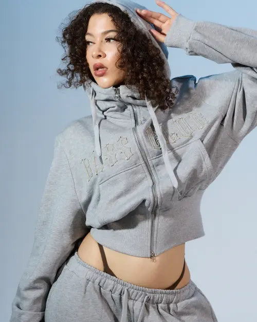 [COOLSIS] CS BASSIC HIGH-NECK HOODIE ZIP-031 (Gray) / CS BASSC HIGH-NECK HOODIE ZIP-031 (GRAY)