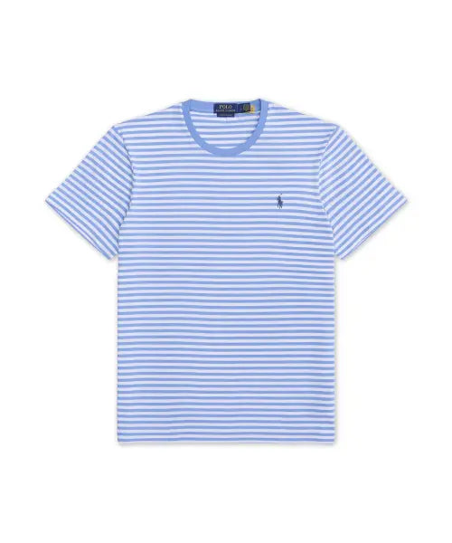 [POLO RALPH LAUREN] SSYDCNM18-SHORT SLEEVE-T-SHIRT 26/1 JERSEY-BLUE / 커스텀 슬림핏 스트라이프 저지 티셔츠-블루