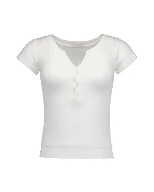 [FORUSRING] Baby powder lace tee (white)