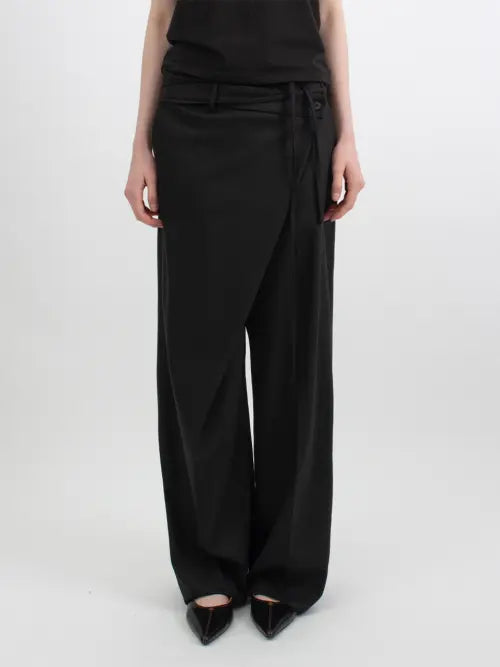 [SERQUE] Wrap Pants_Black / 랩팬츠_블랙