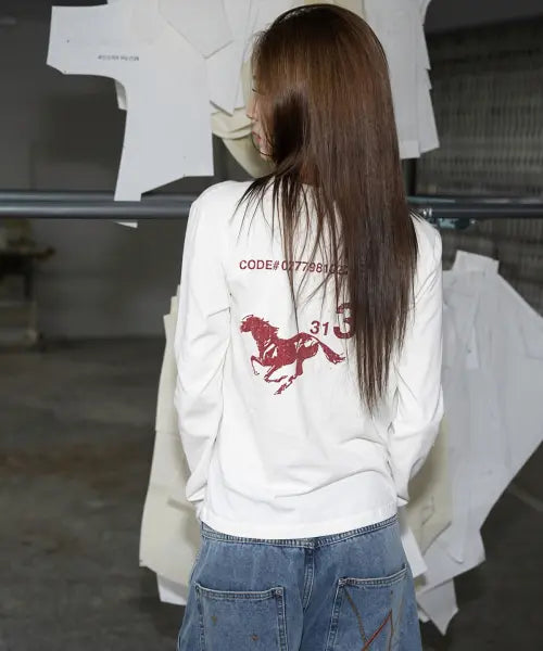 [MIMTHEWARDROBE] 313 Horse Long Sleeve_White / 313 홀스 롱슬리브_화이트