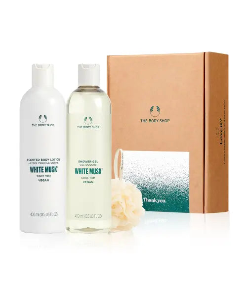 [THE BODY SHOP] White Musk 400ml Set (Shower Gel + Body Lotion) / 화이트 머스크 400ML 2종 선물세트 (샤워젤+바디로션) (888223)