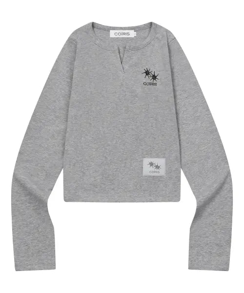 [COIRIS] RUBEN SLIT V-NECK LONG SLEEVE T (3COLOR) / 루번 슬릿 브이넥 긴팔 티 (3컬러)