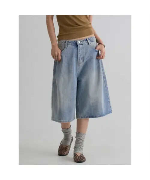 [8SECONDS] Teen Washing Bermuda Shorts - Sky Blue / 틴워싱 버뮤다 팬츠  스카이 블루