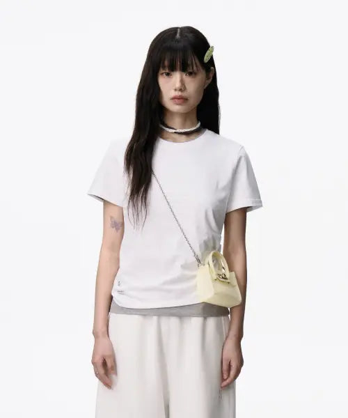 [RUU SEOUL] 404 Button Layered T-Shirt Ivory / 404 버튼 레이어드 티셔츠 아이보리
