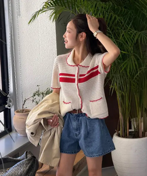 [JUCYJUDY] Crochet Knit Cardigan J1KT322E / 크로셰니트가디건 J1KT322E