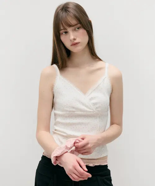 [ROLAROLA] NUBASIC FLOWER LACE SLEEVELESS IVORY