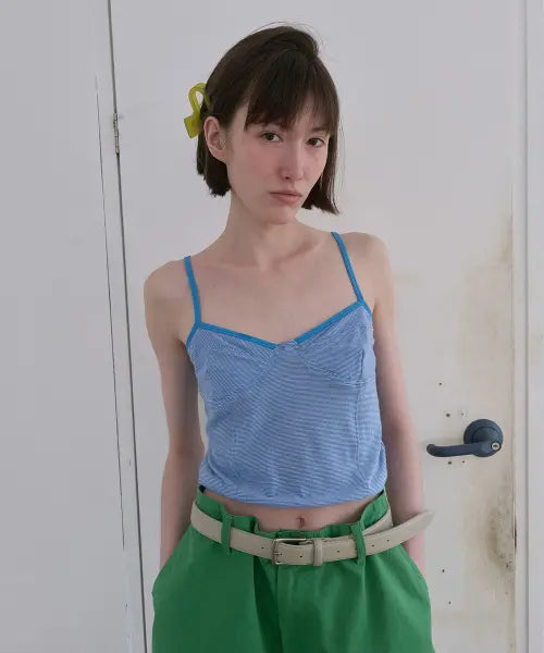 [NOCONTENT] Striped Camisole_ Blue / 344. 스트라이프 캐미솔 _ 블루